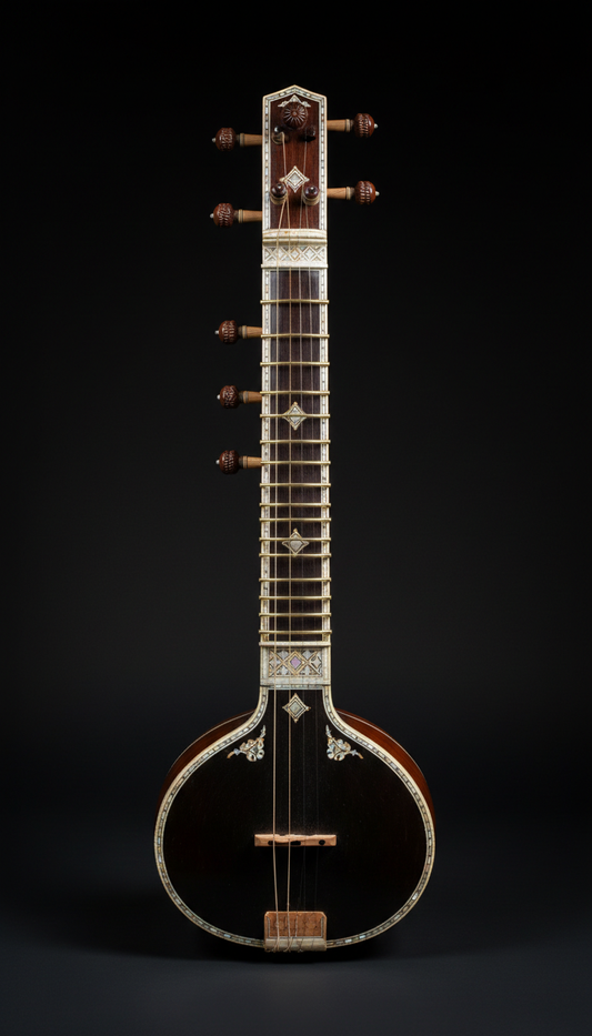 Handcrafted Concert Sitar With Carved Teak